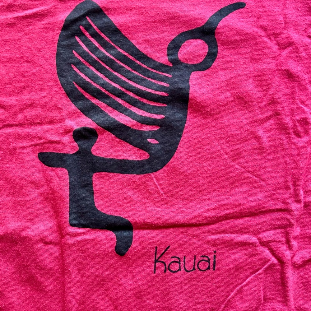 Vintage 80s 90s Kauai Hawaii Maroon Single Stitch USA Shirt